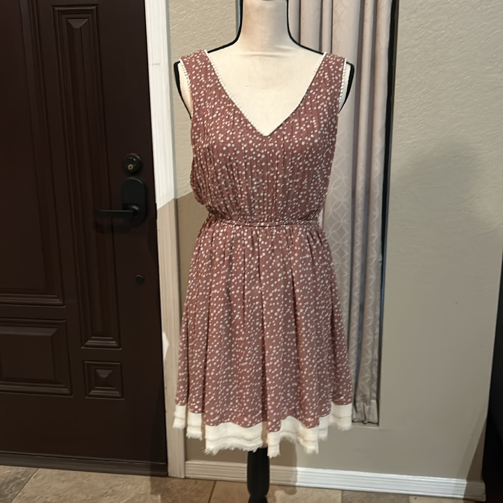 Double Zero Pleated Bodice Tank Dress Polka Dot - Picture 1 of 14